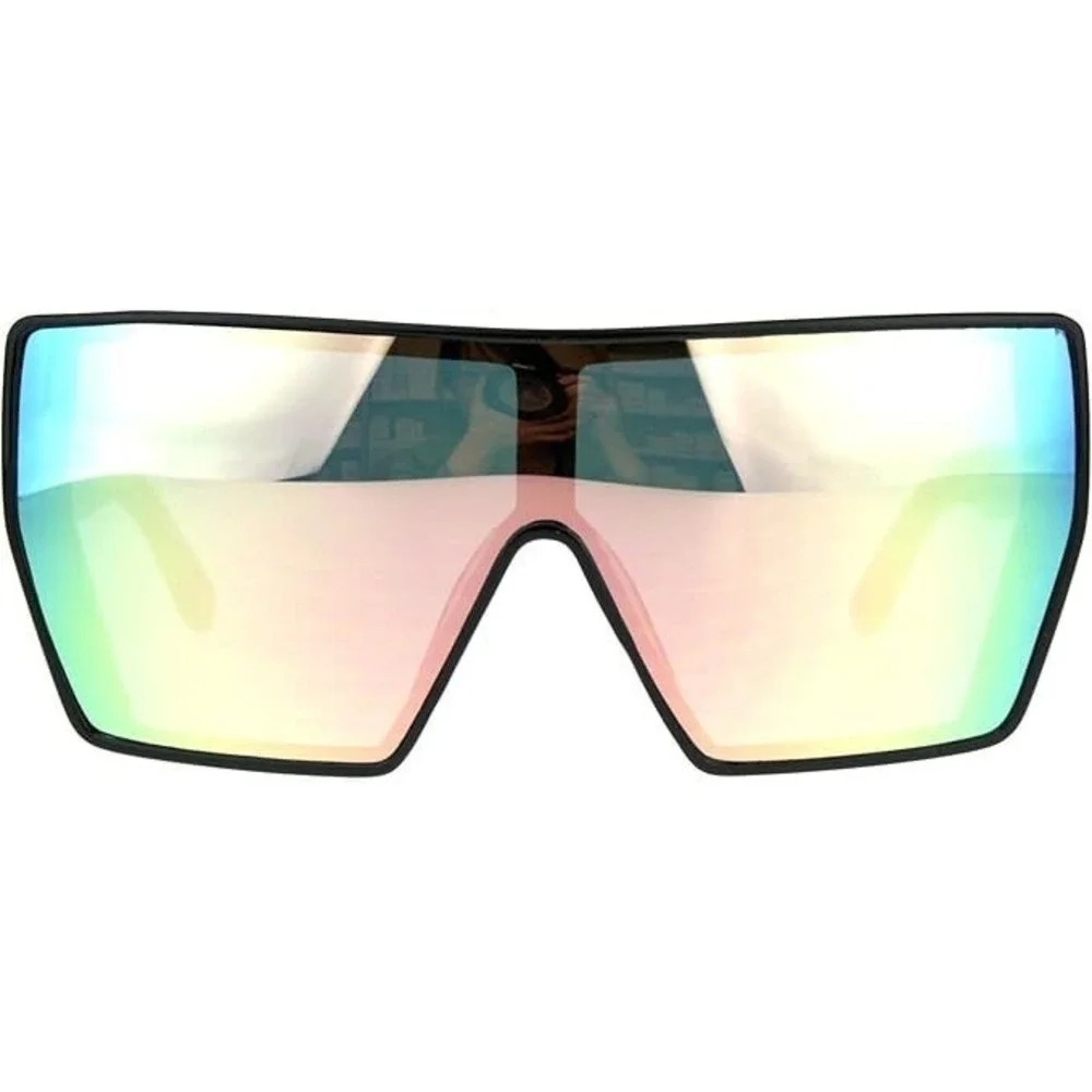 Shield Sunglasses Pink Mirrored Lens Flat Top Oversized Fashion Sunnies‎ Lentes